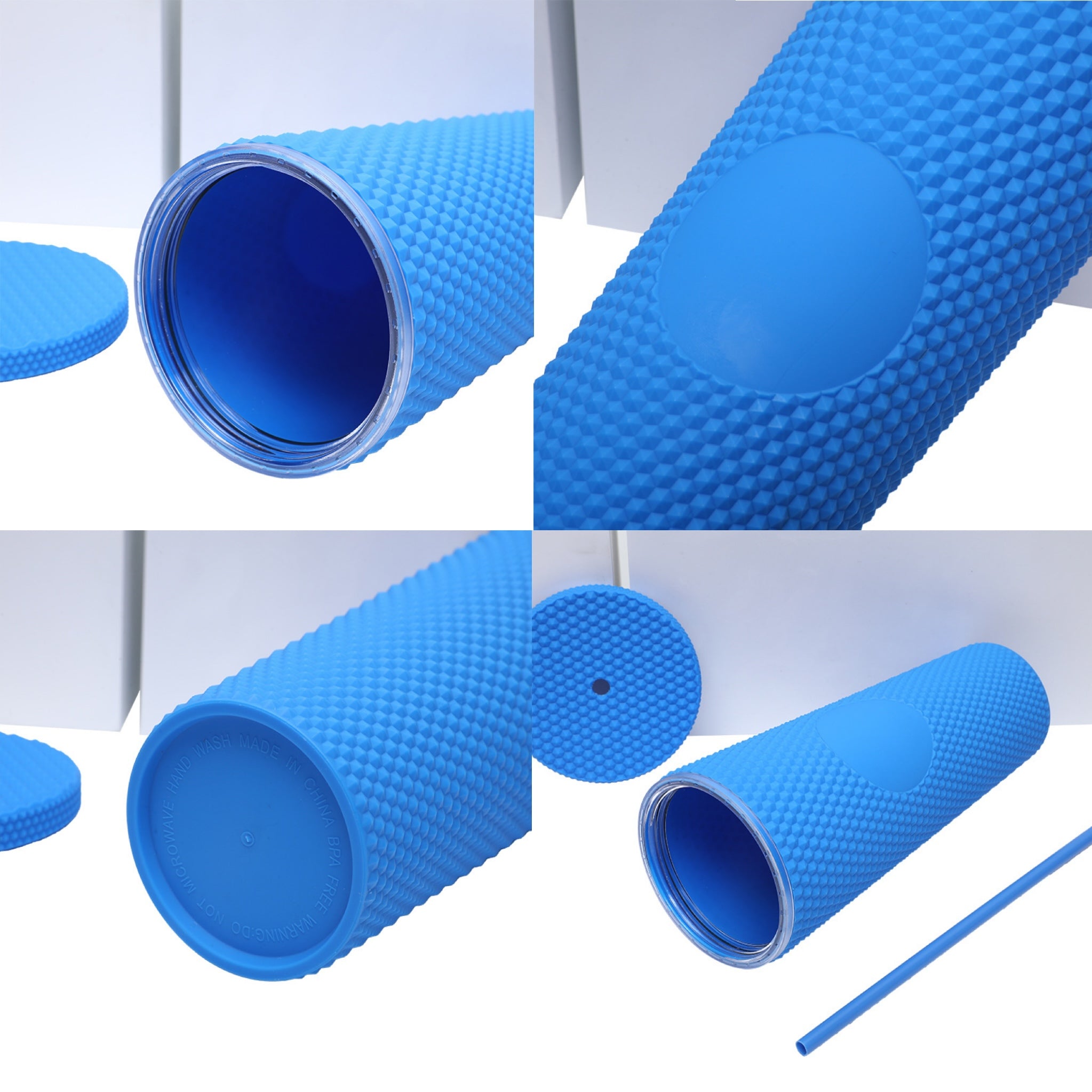 24 Oz Double-Layer Plastic Straw Cup
