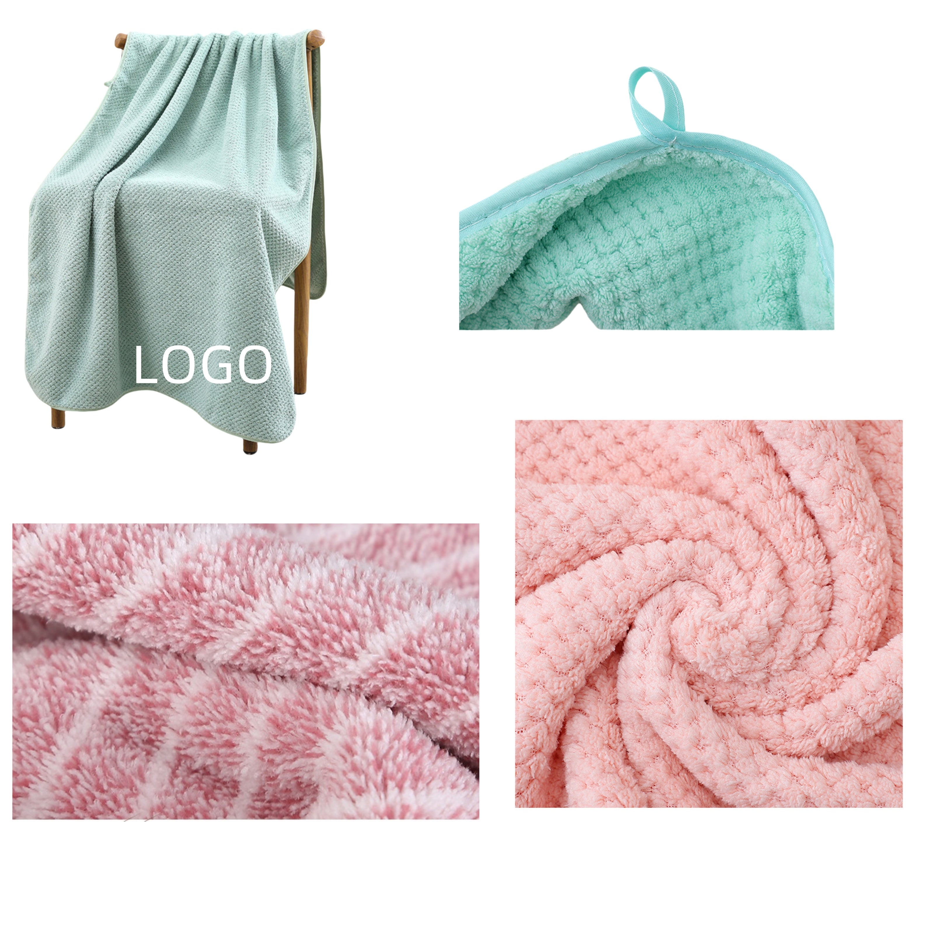 Coral Velvet Bath Towel