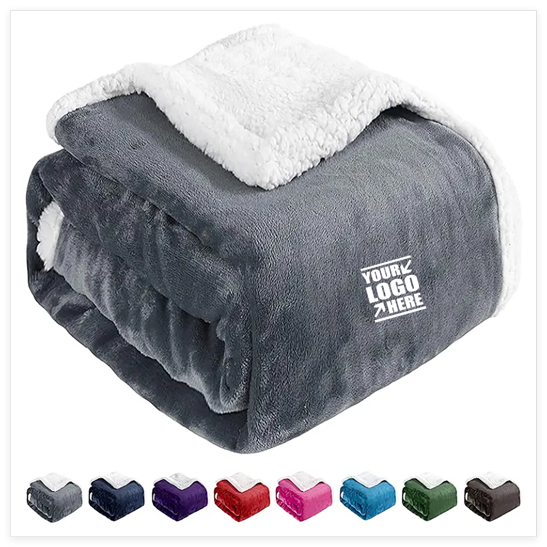 Double Layer Sherpa Throw Fleece Thick Blanket