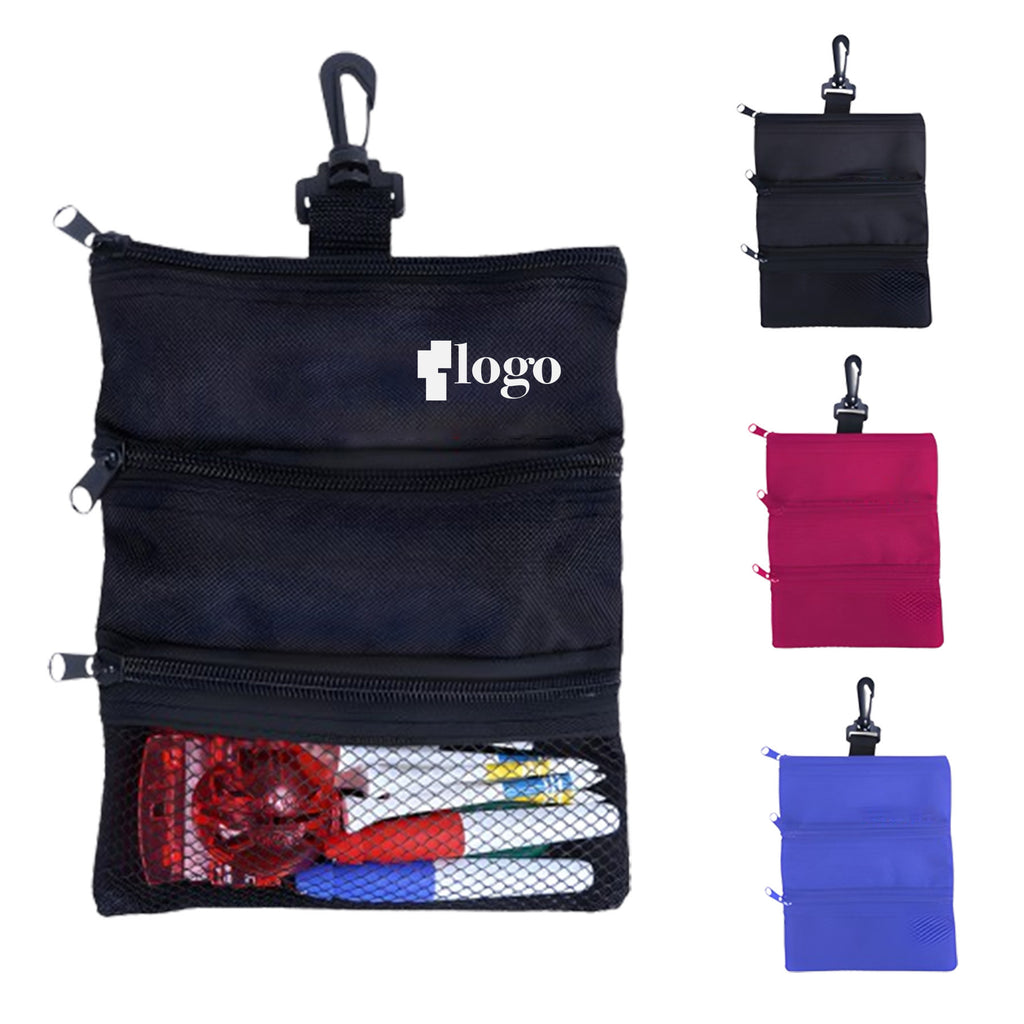 Golf Pouch Ball Bag With Zipper Hook