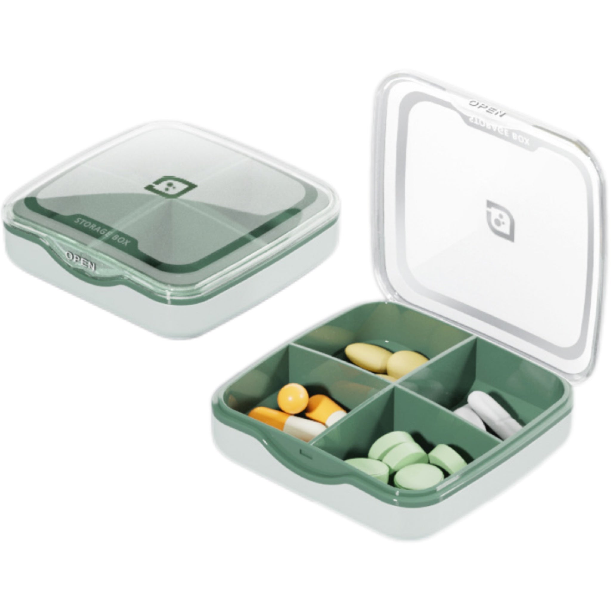 Portable Waterproof Pill Box – 4 Compartments