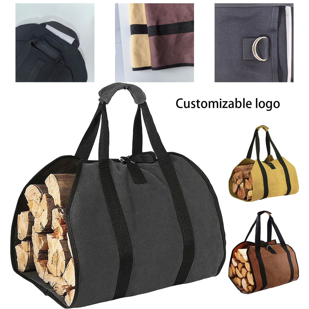 Canvas Firewood Carrier With Handles For Easy Transport