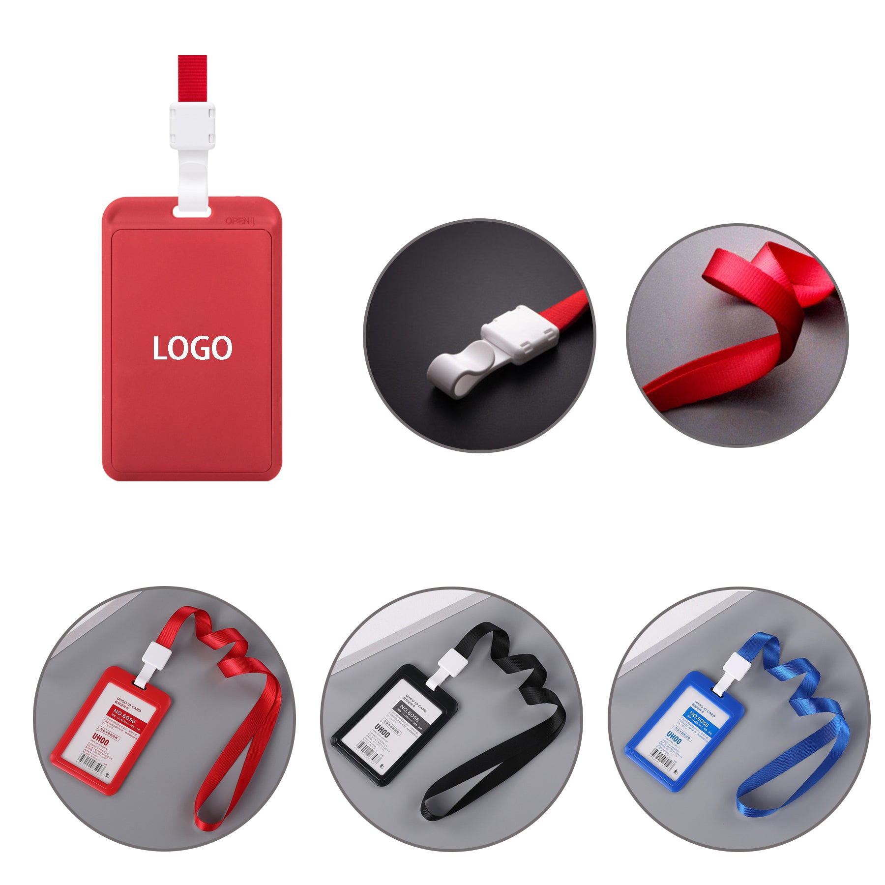 Vertical ID Badge Holder with Card Sleeve
