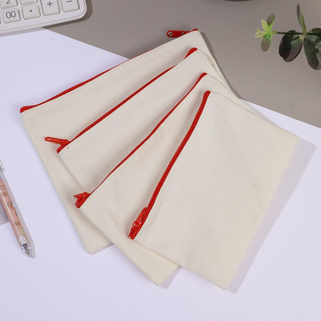 Canvas Zippered Pencil Case
