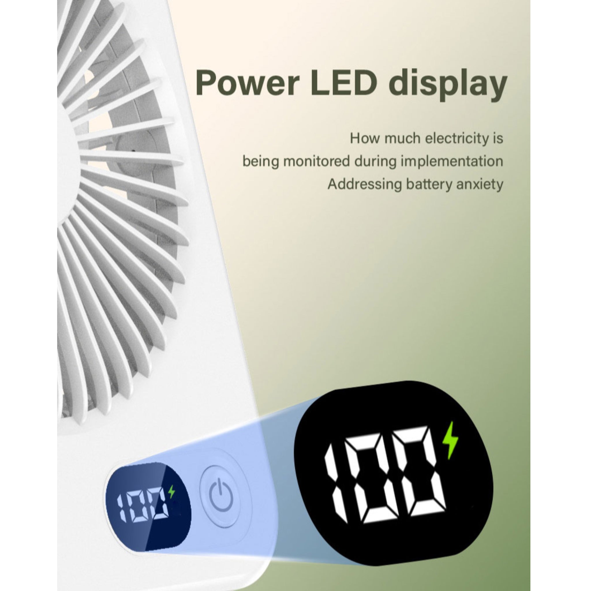 Slim Desk Fan Rechargeable Quiet Folding Handheld Portable