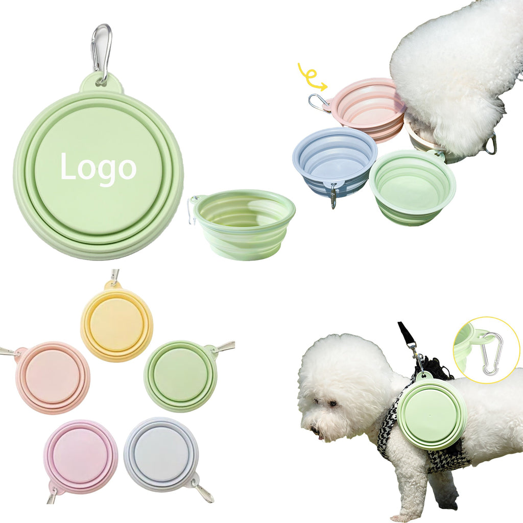 Pastel Foldable Pet Travel Bowls