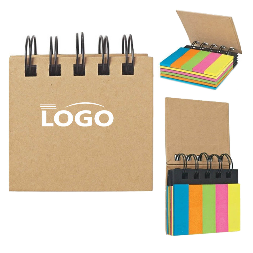 Spiral Book With Sticky Notes And Flags