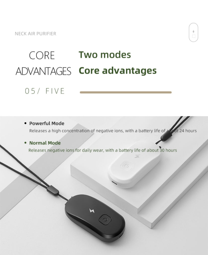 Neck Air Purifier With Negative Ion Technology
