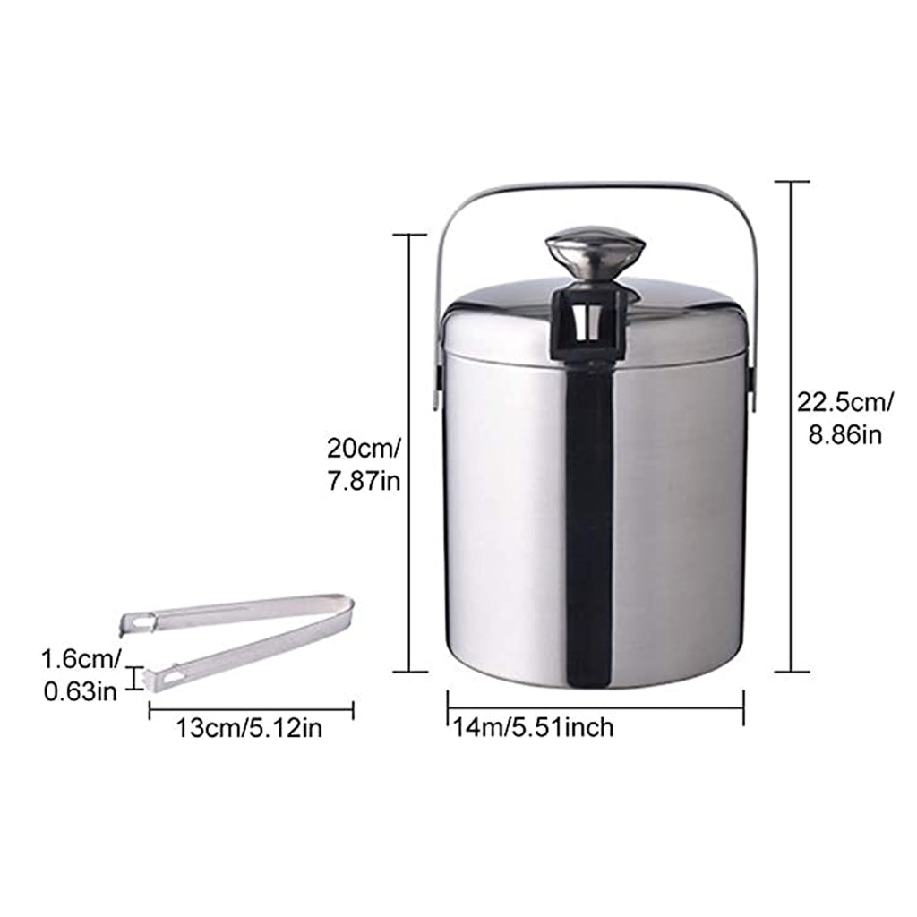 Double-Wall Stainless Steel Insulated Ice Bucket