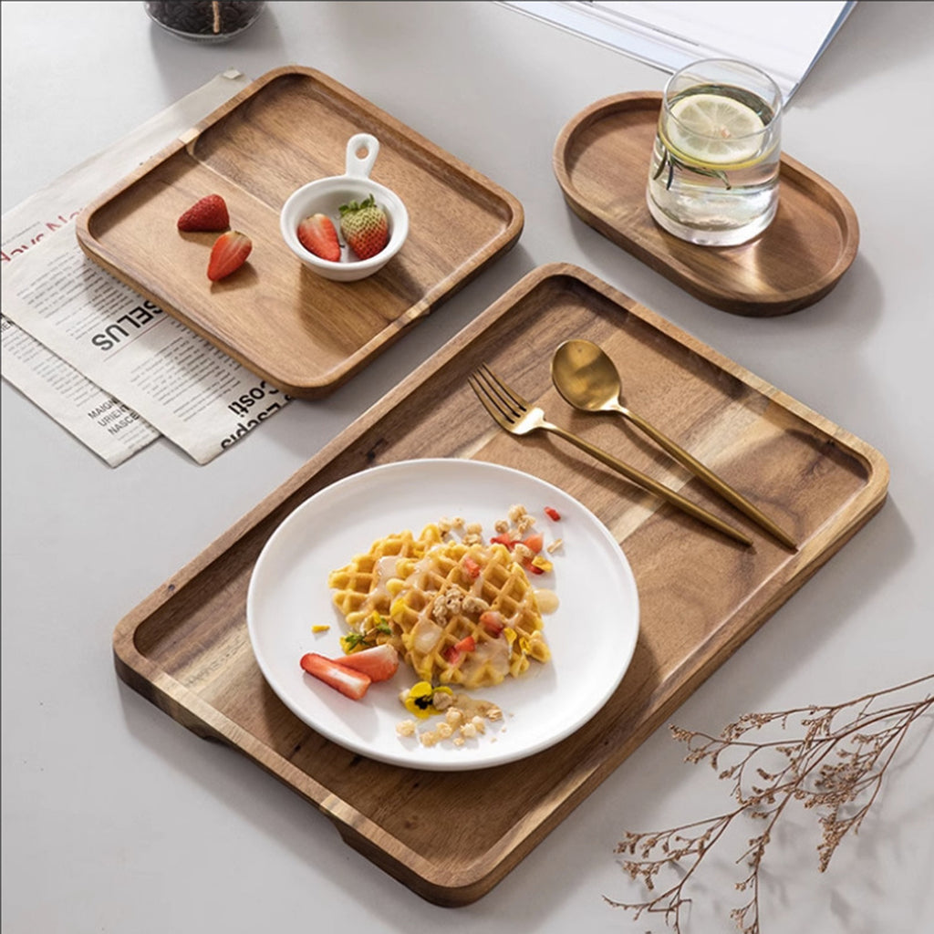 Square Wooden Fruit Tray