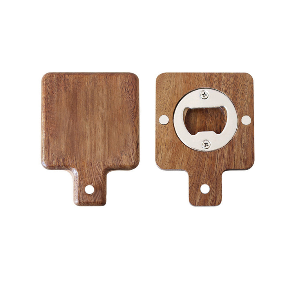 Minimalist Acacia Wood Bottle Opener With Leather Strap