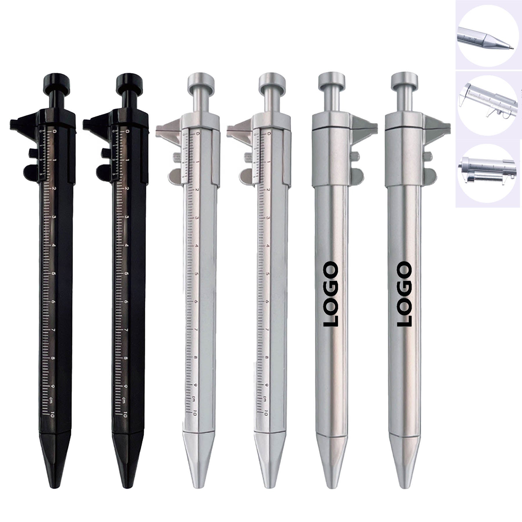2-In-1 Ballpoint Pen With Caliper
