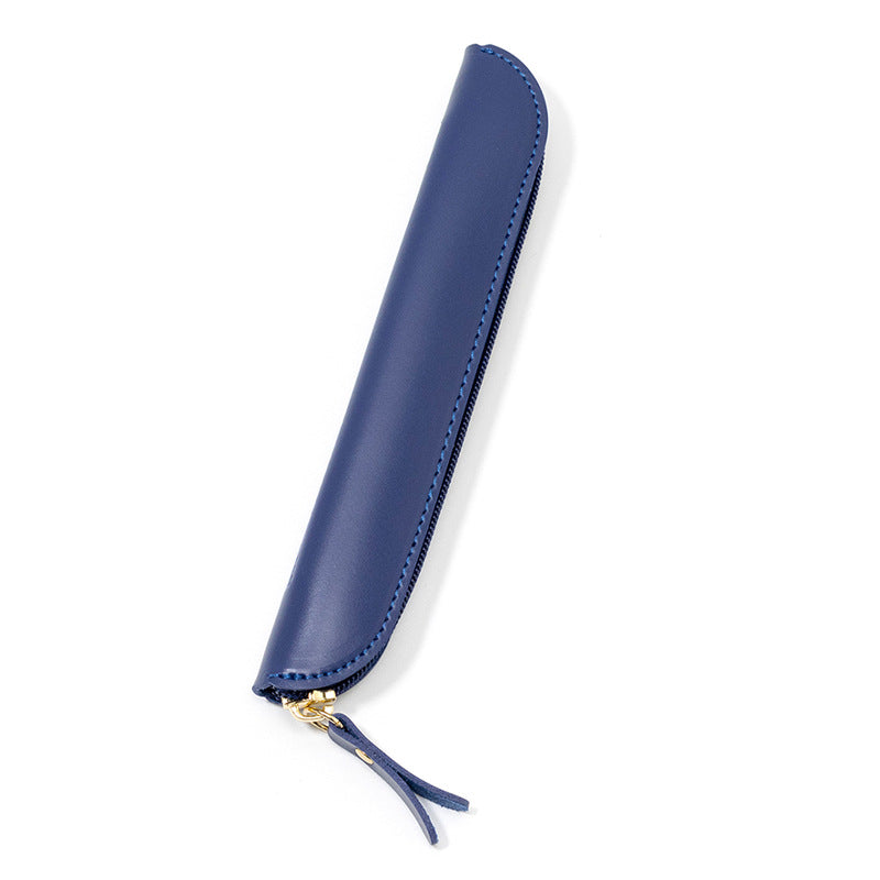 Simple Leather Zippered Stationery Bag
