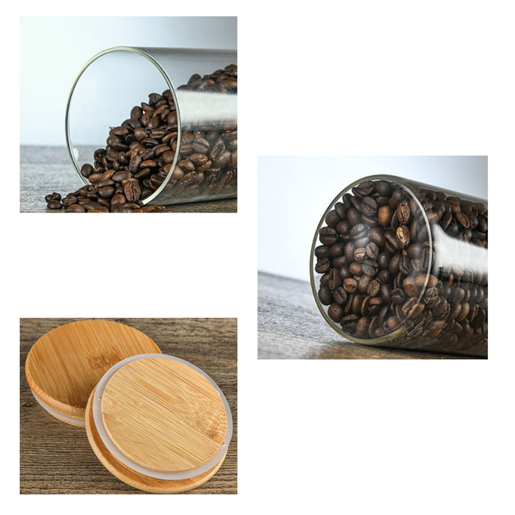 Clear Glass Canister With Bamboo Lid