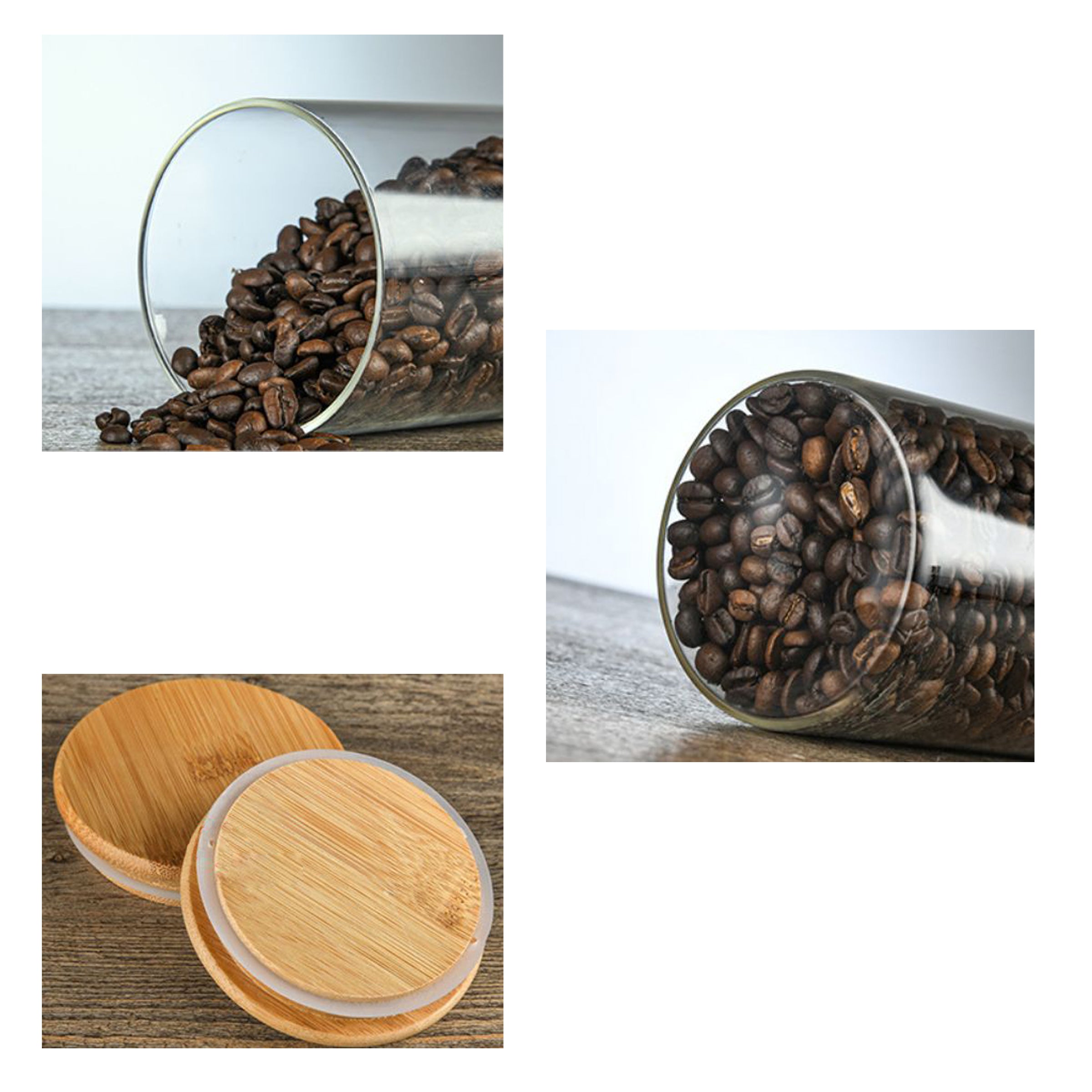 Clear Glass Canister With Bamboo Lid