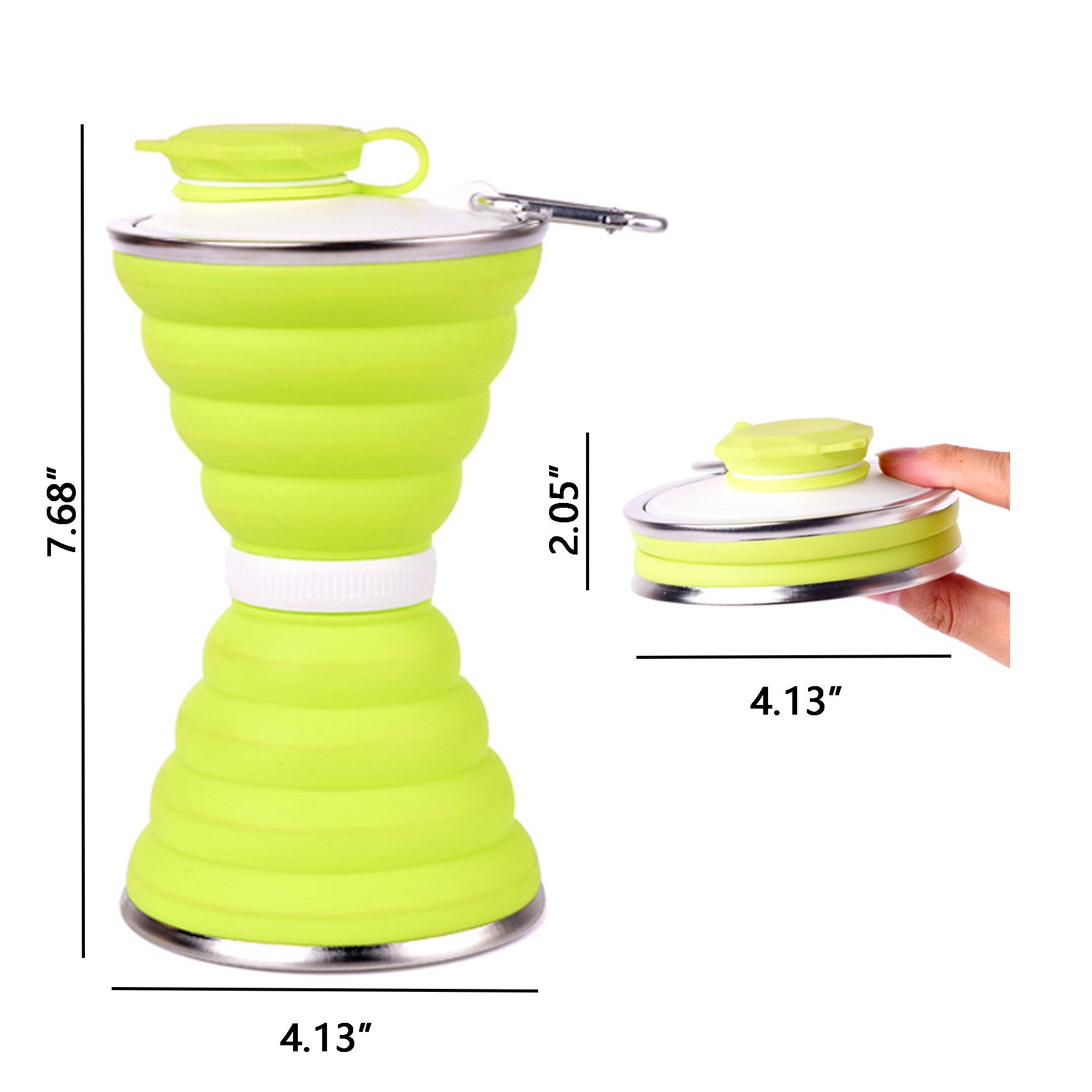 22Oz Collapsible Camping Cup With Carabiner
