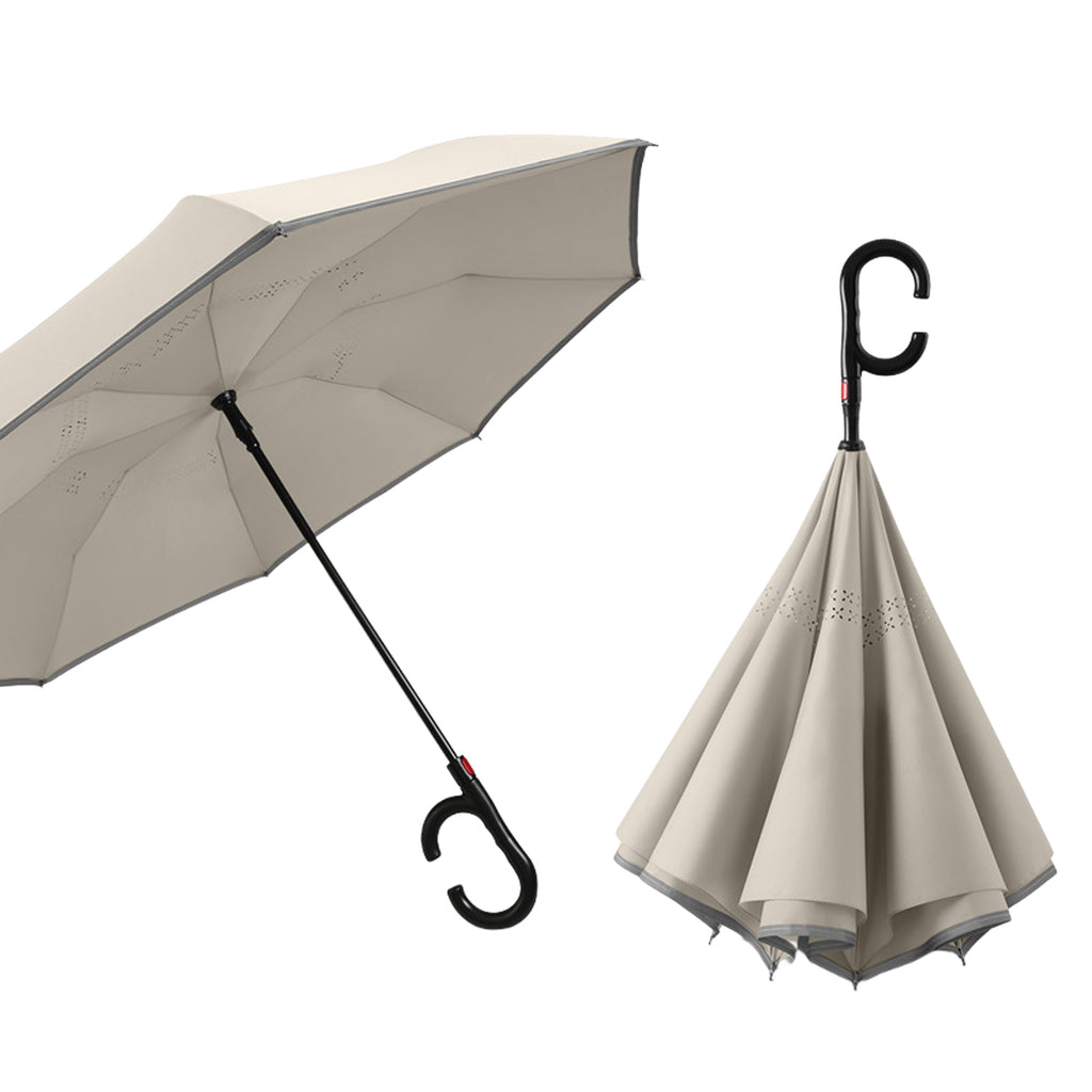 German-Style C-Handle Auto Reverse Double-Layer Umbrella