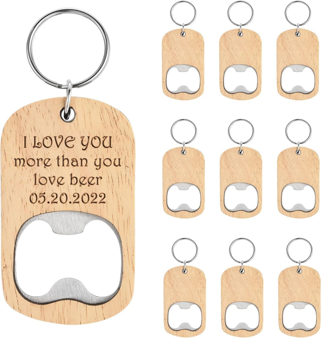 2 In 1 Custom Shape Wooden Key Pendant And Bottle Opener