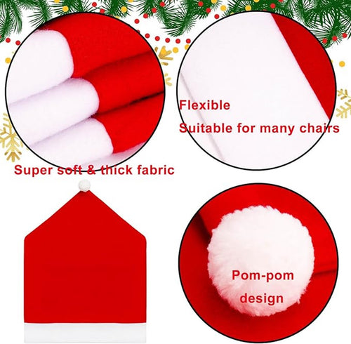 6 Pcs Christmas Chair Covers For Christmas Party Decoration