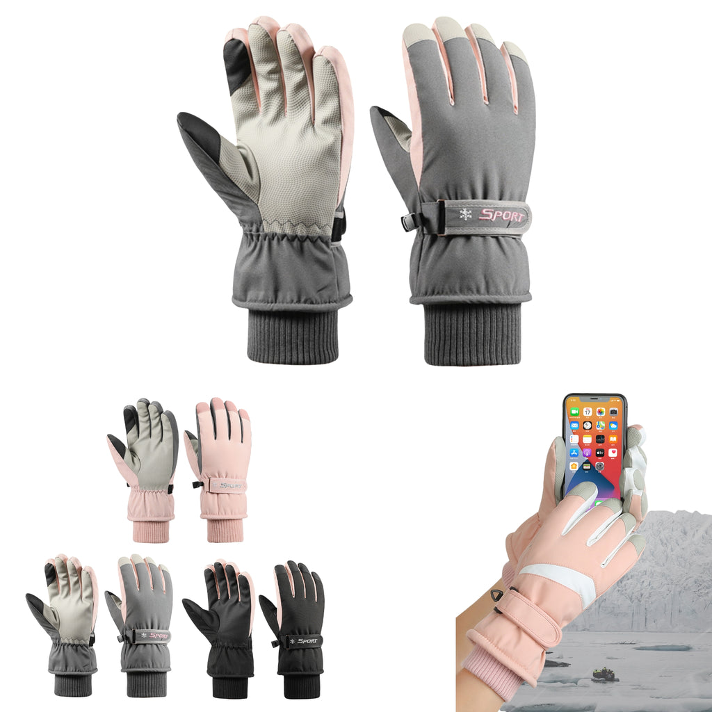 Skiing Gloves Fleece Touchscreen Waterproof Windproof