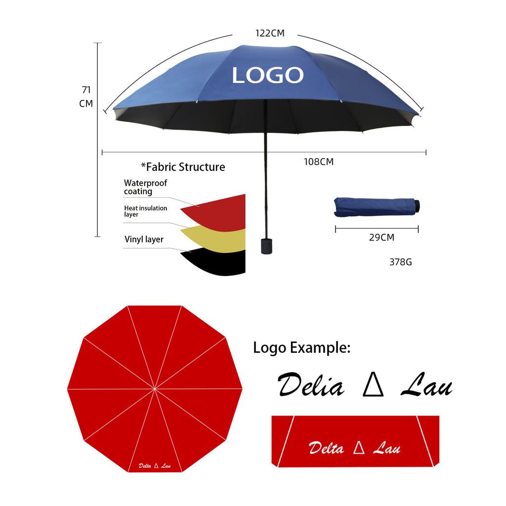 23-Inch 10-Bone Vinyl Cloth Umbrella