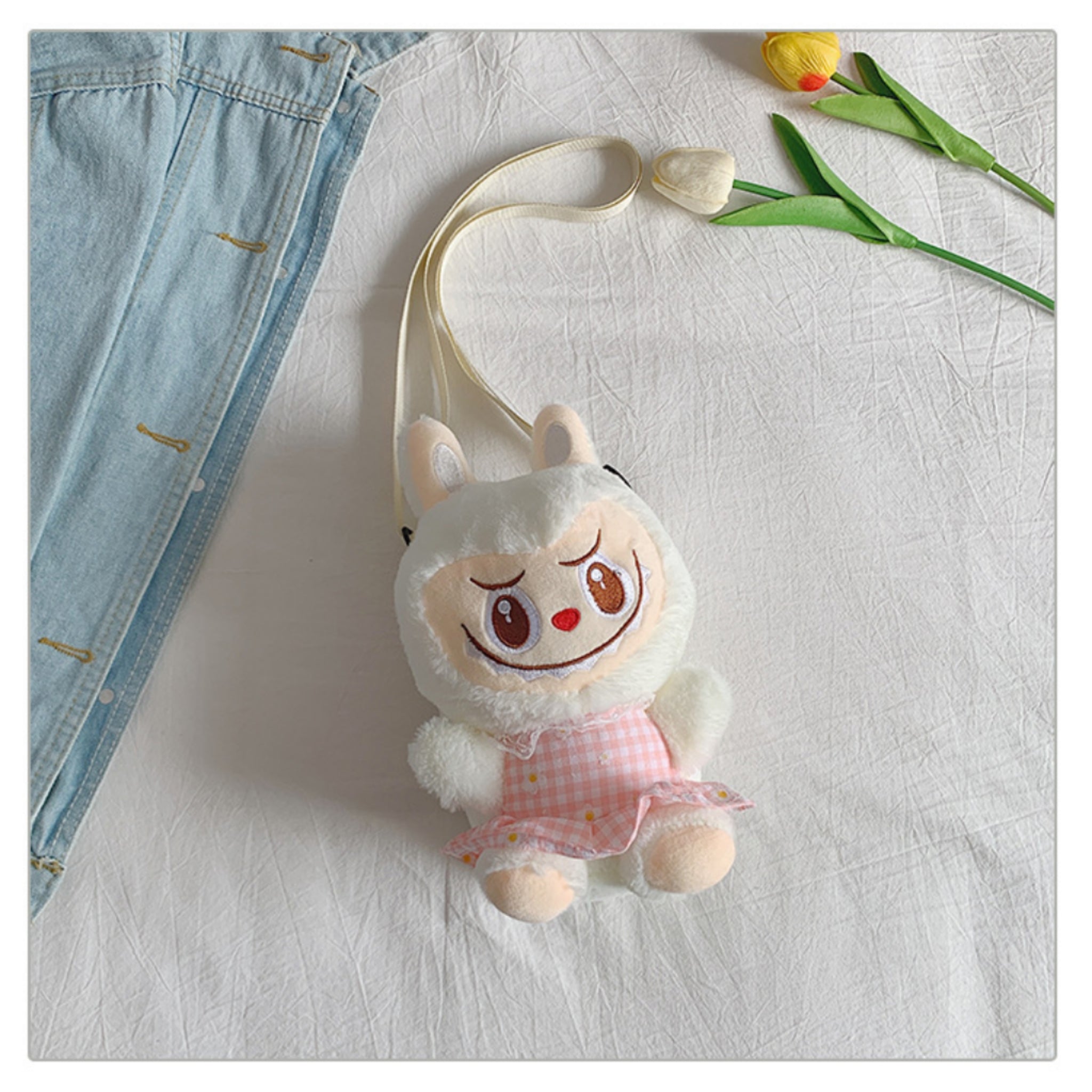 Labubu Plush Backpack Girls Bubble Rabbit Crossbody Gift