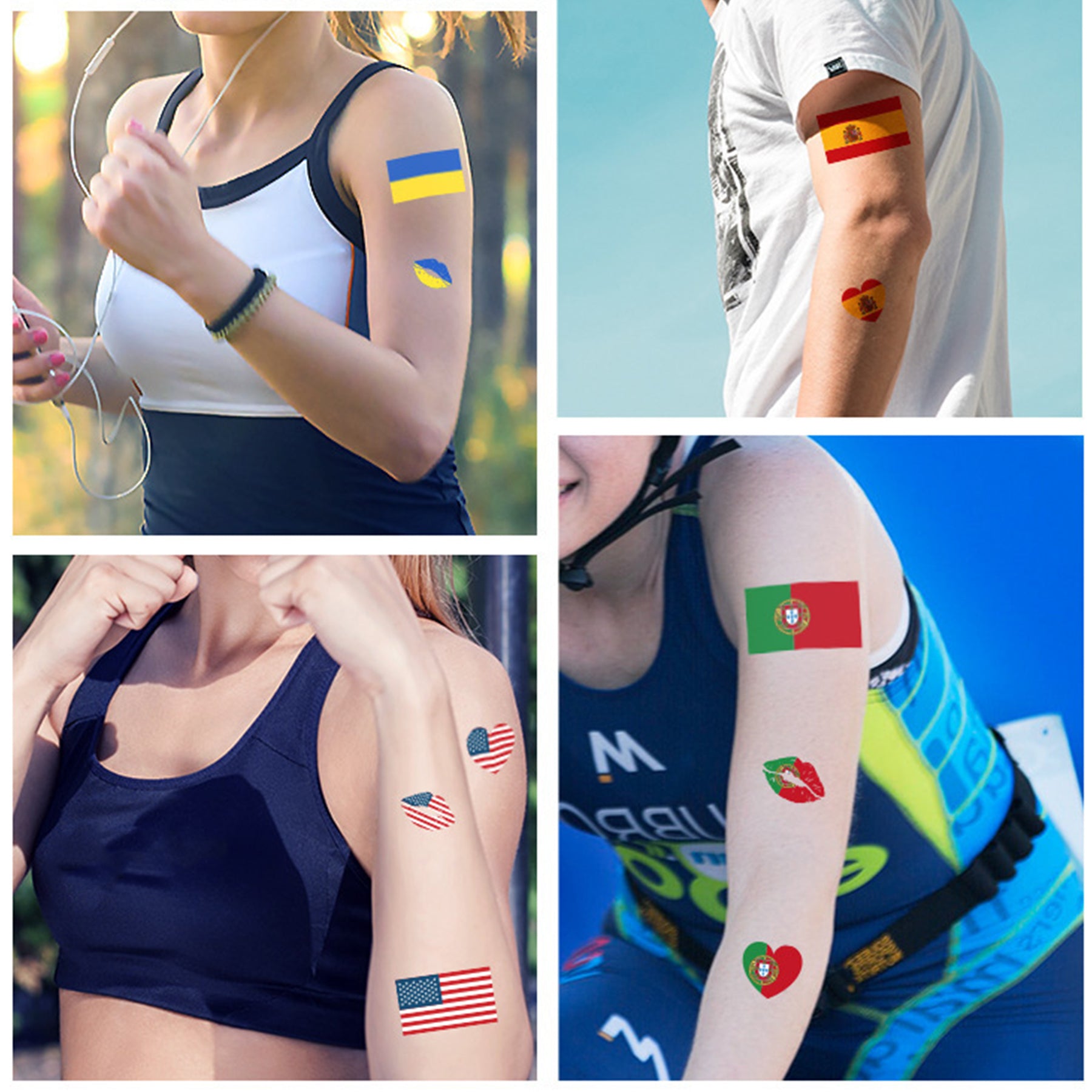 Customizable Patriotic Country Temporary Tattoos Body Stickers