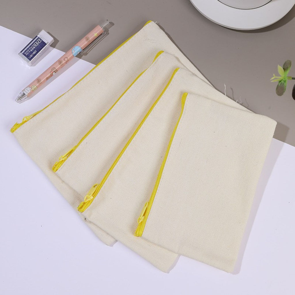 Canvas Zippered Pencil Case