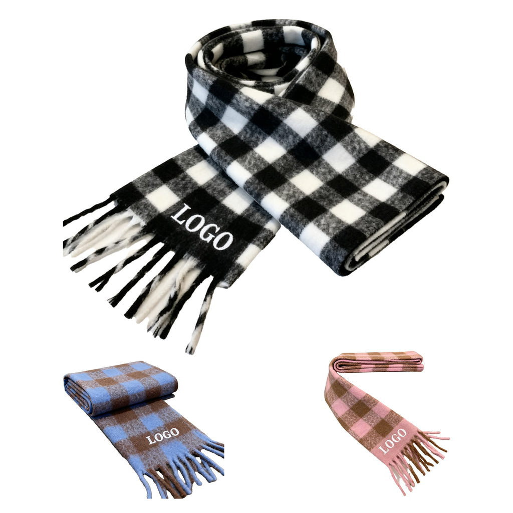 Warm Knitted Woven Scarf W/ Tassel