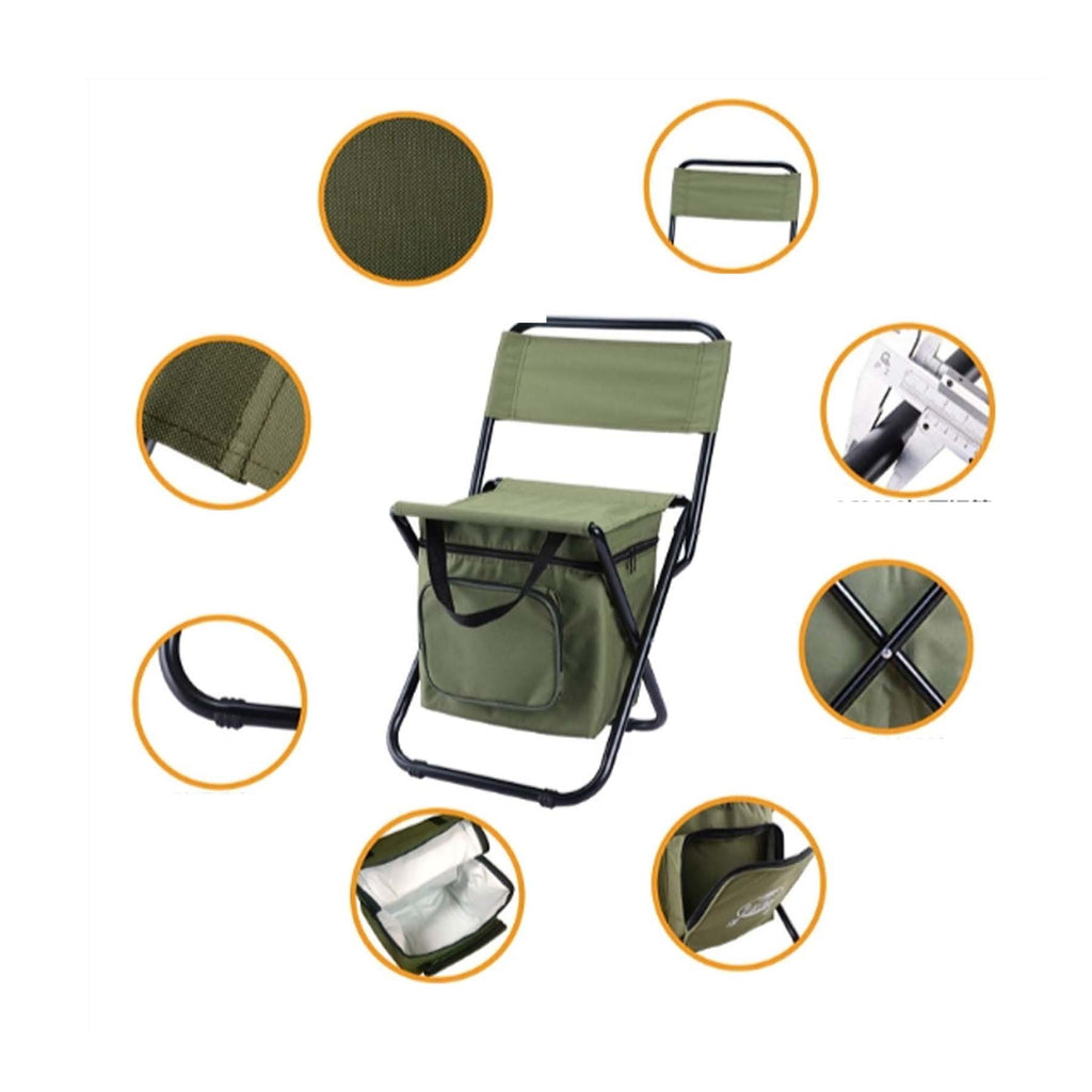 Folding Chair With Backrest And Insulated Bag