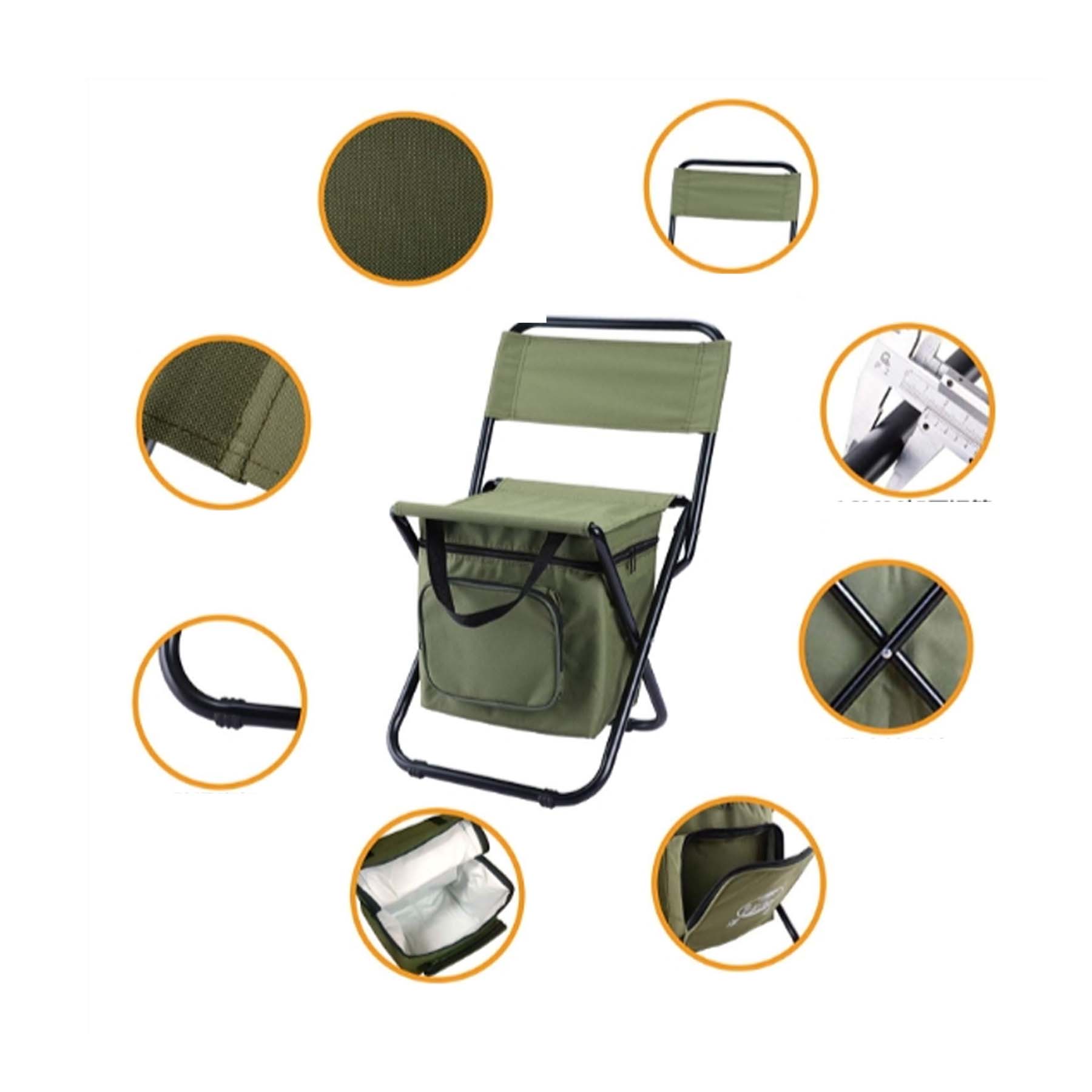 Folding Chair With Backrest And Insulated Bag