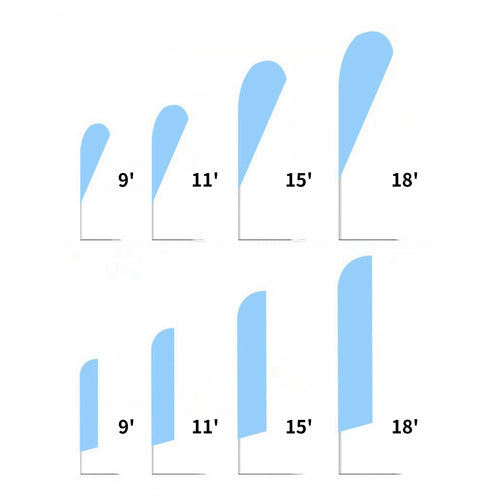 9Ft Premium Double-Sided Feather Flag Kit