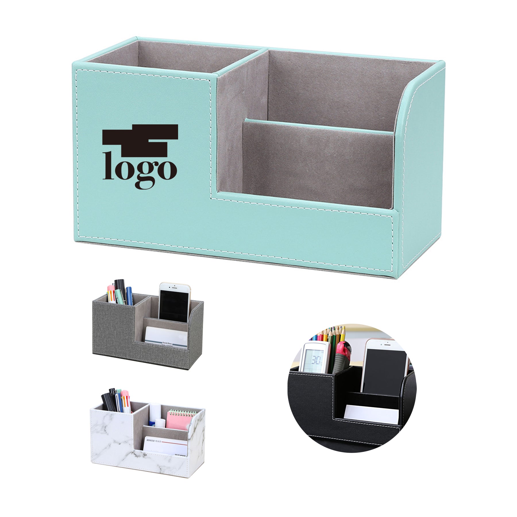 Multifunctional Leather Office Storage Box