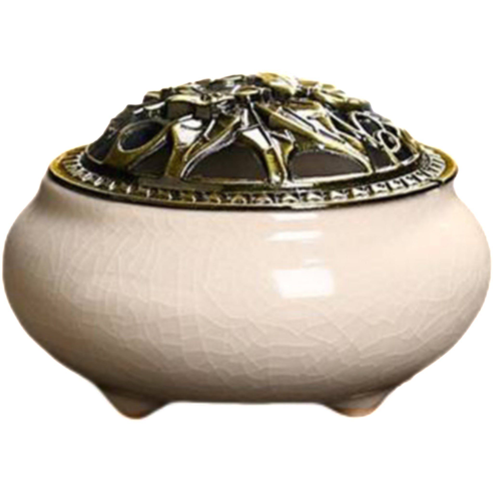 Crackled Ceramic Incense Burner Ornament