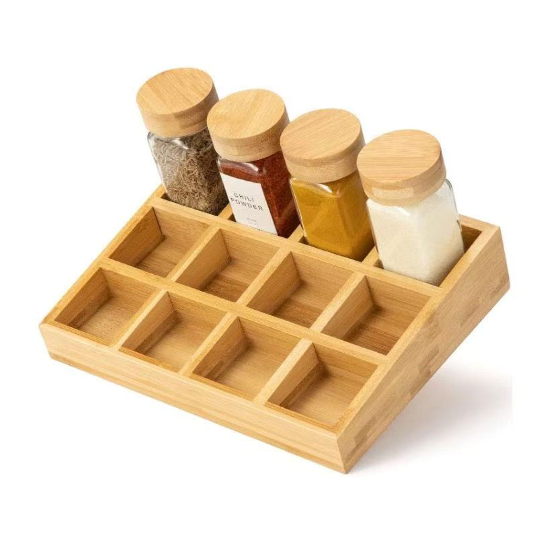 12-Cell Wooden Spice Box