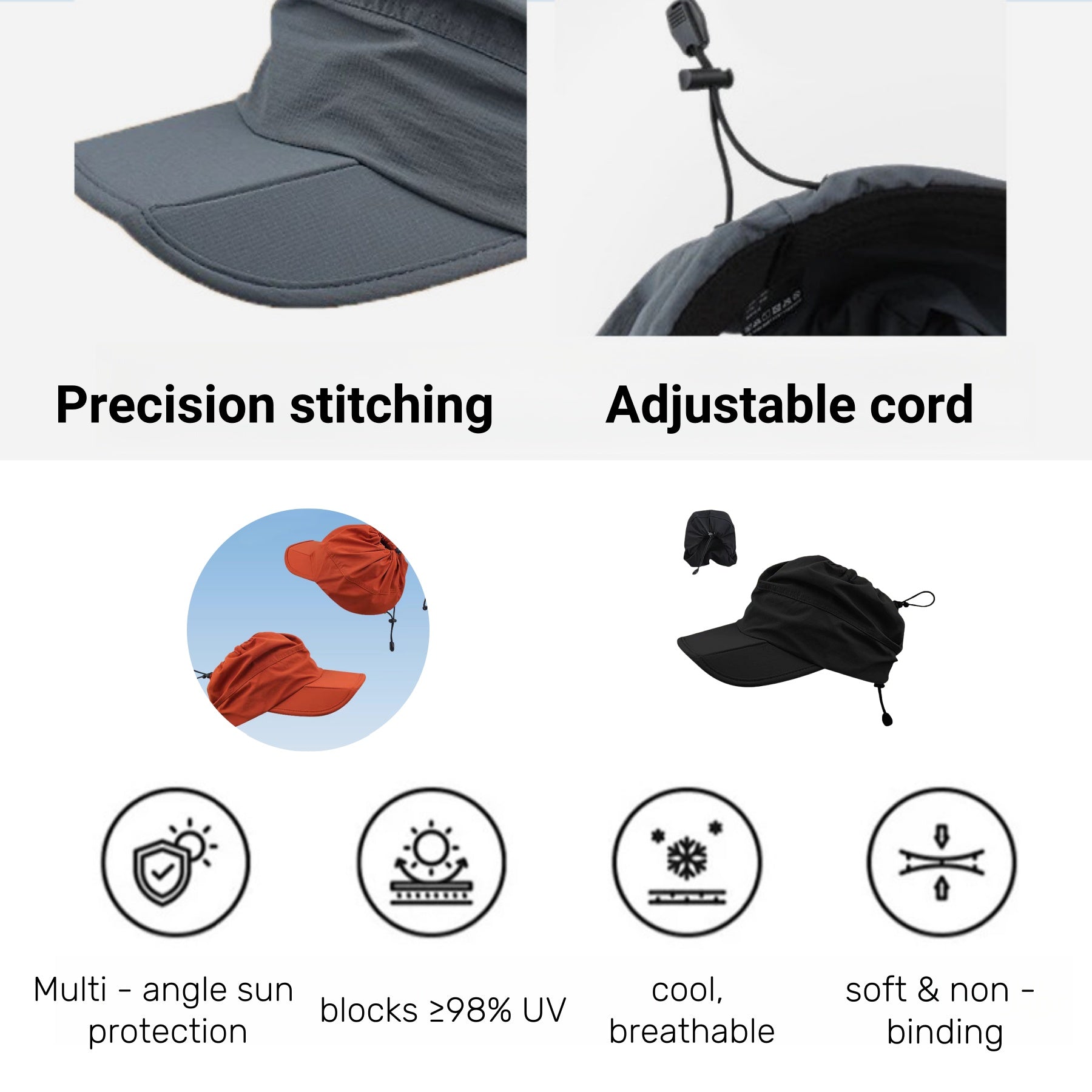 Portable Quick-Dry Visor Baseball Cap