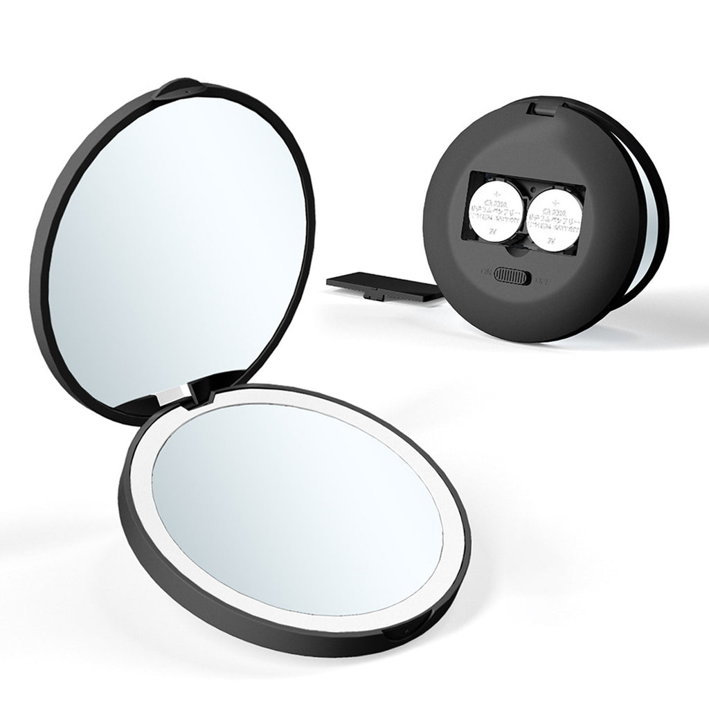 Led Magnifying Compact Foldable Makeup Mirror