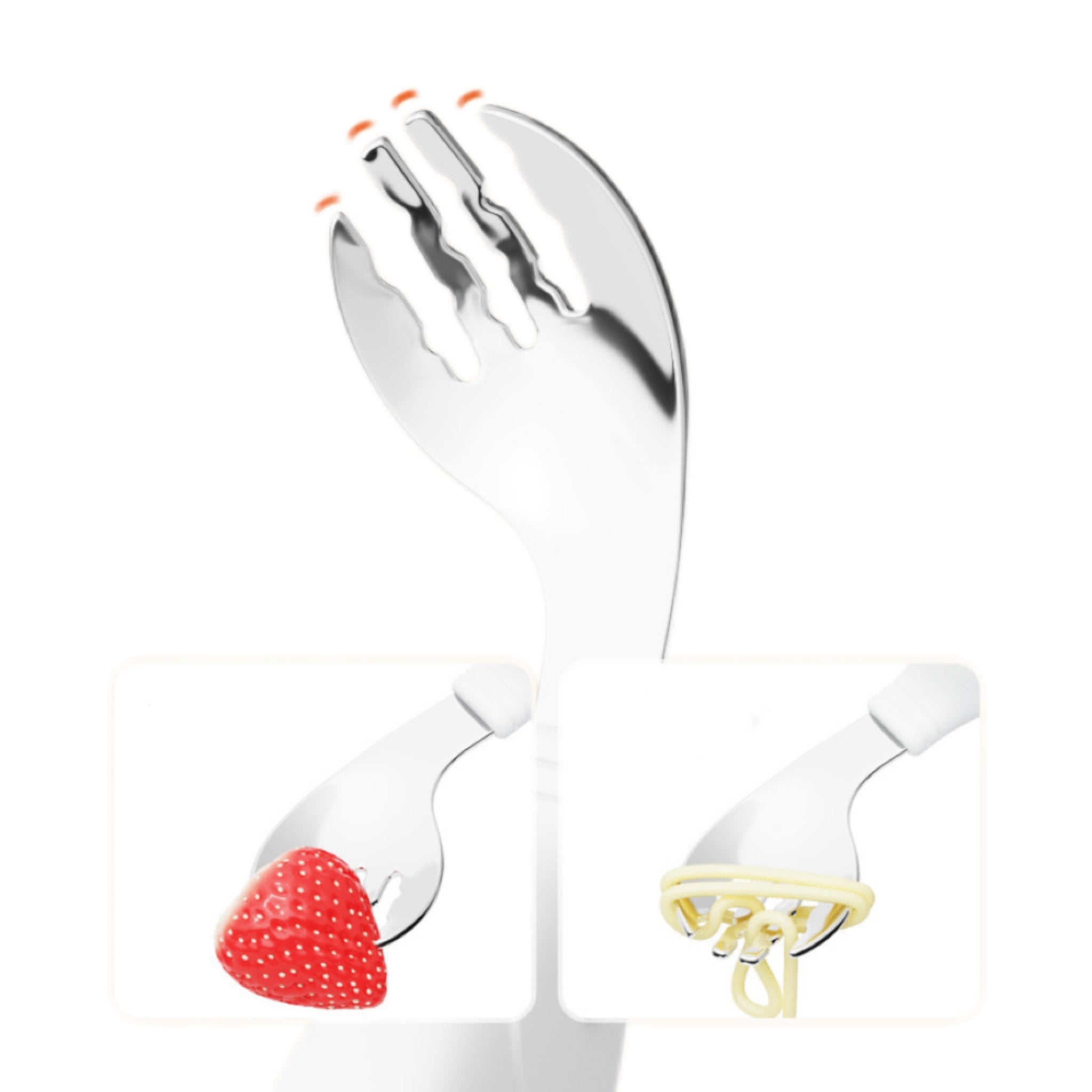 Stainless Steel Baby Round Ring Fork and Spoon Set