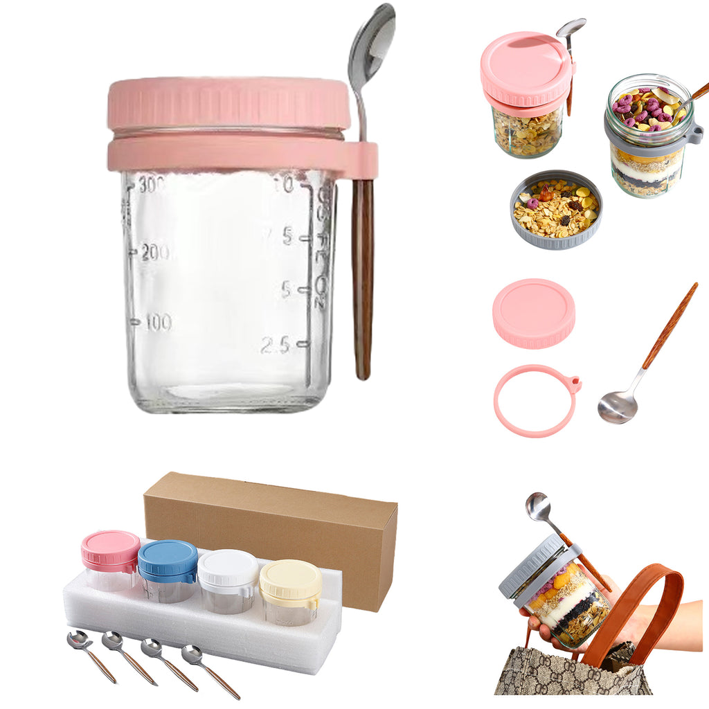 Clear Glass Jar with Hanging Wooden Spoon