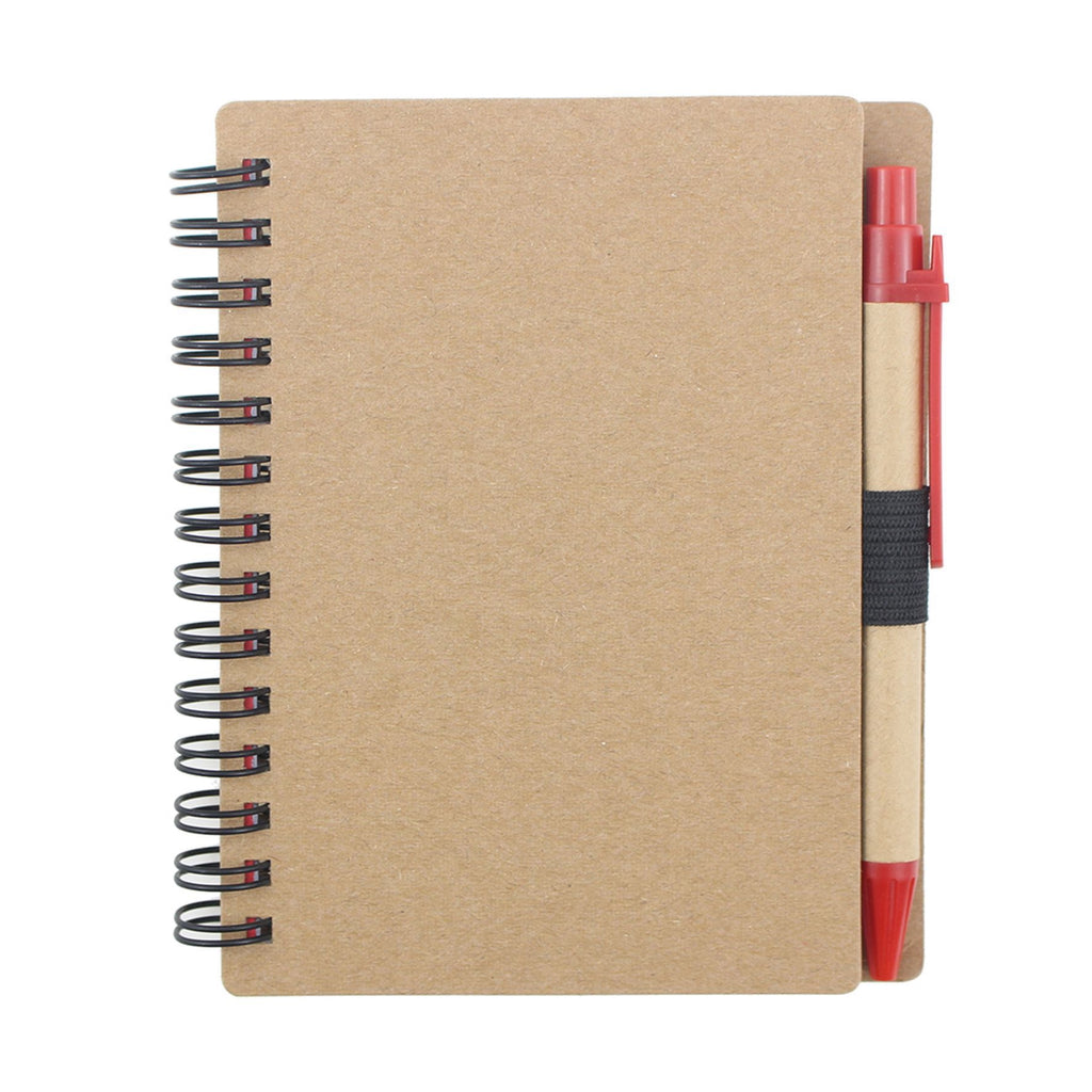Kraft Paper Spiral Notebook with Pen (Eco-Friendly)