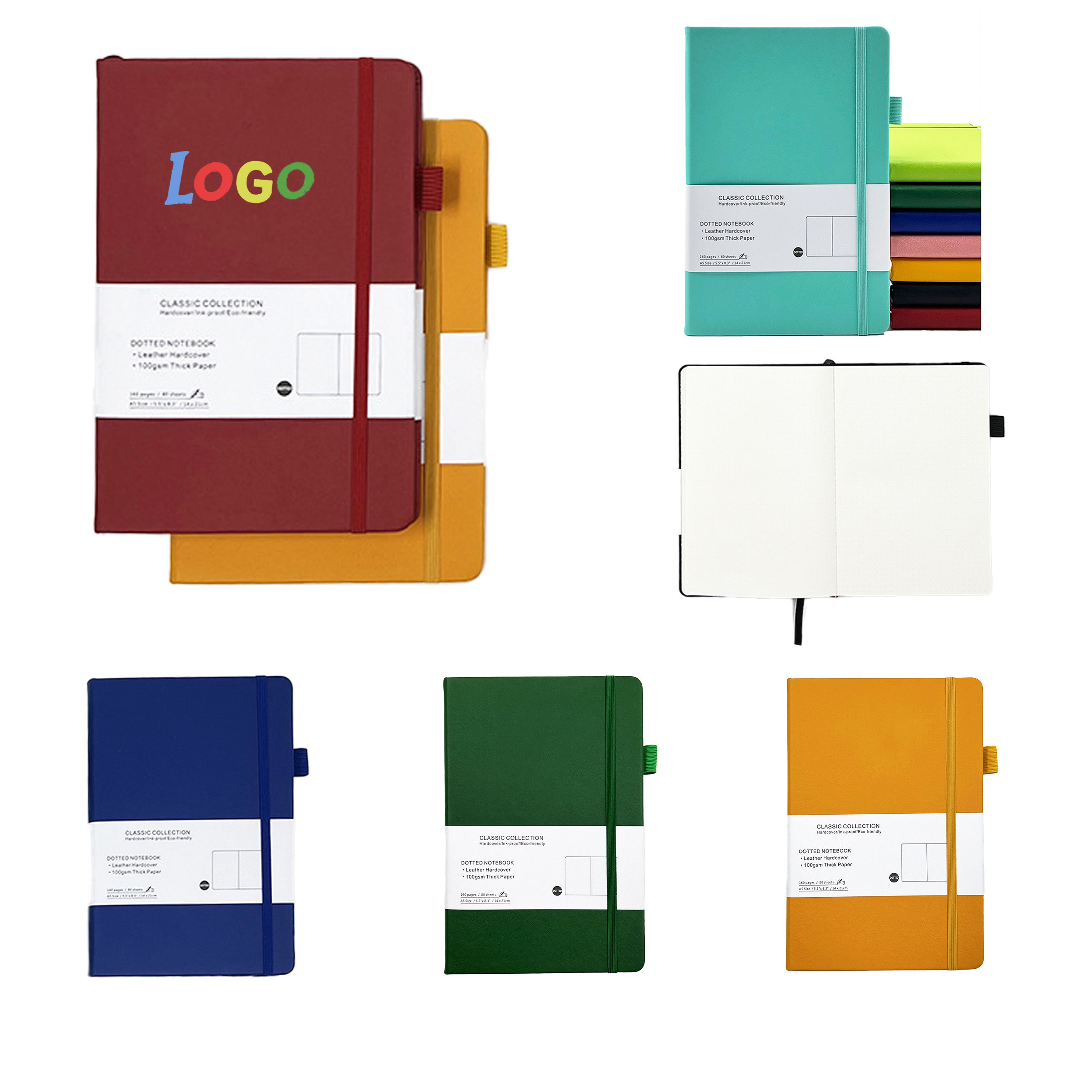 Leather Dotted Notebook - 80 Pages