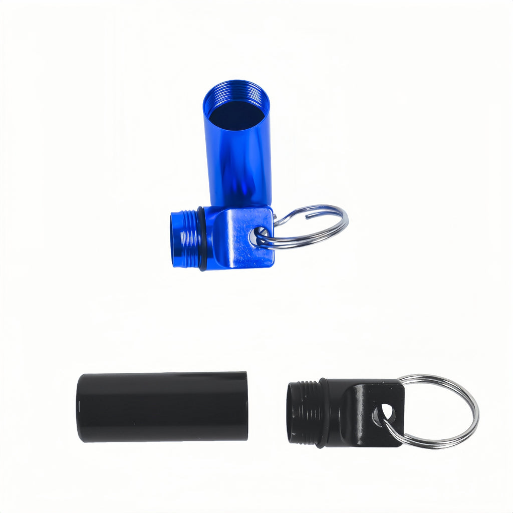 Flat Round Keychain Medicine Container Made Of Aluminum Alloy