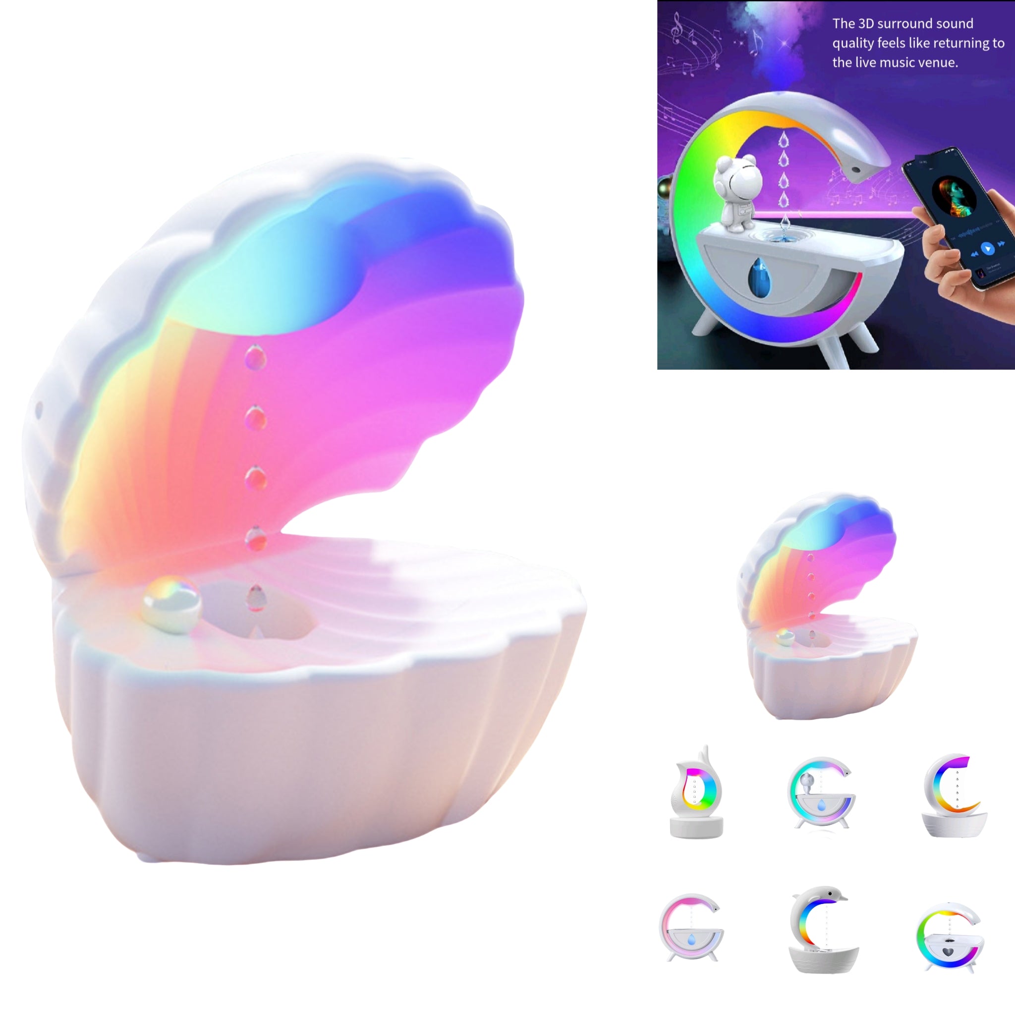 Gravity Defying Humidifier Bluetooth Speaker Rgb Light
