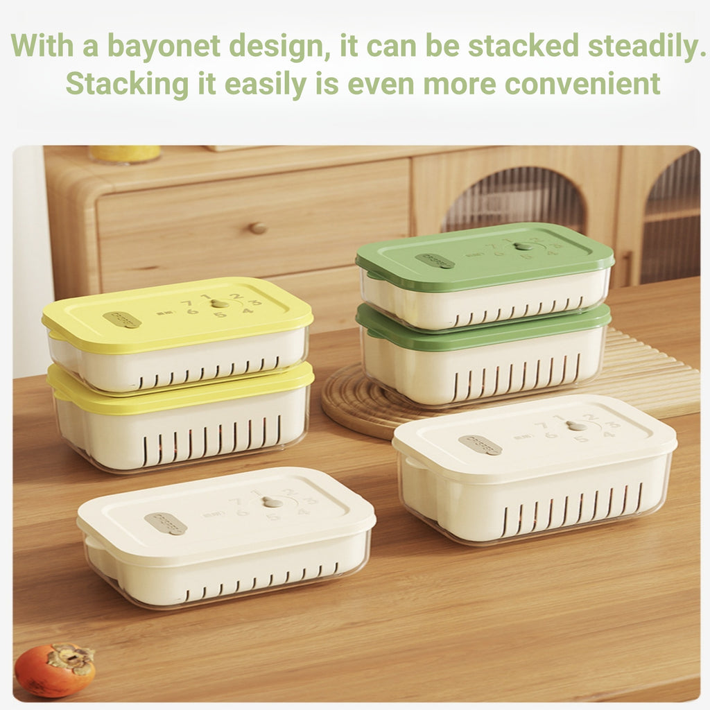 Fresh-Keeping Box With A Draining Basket