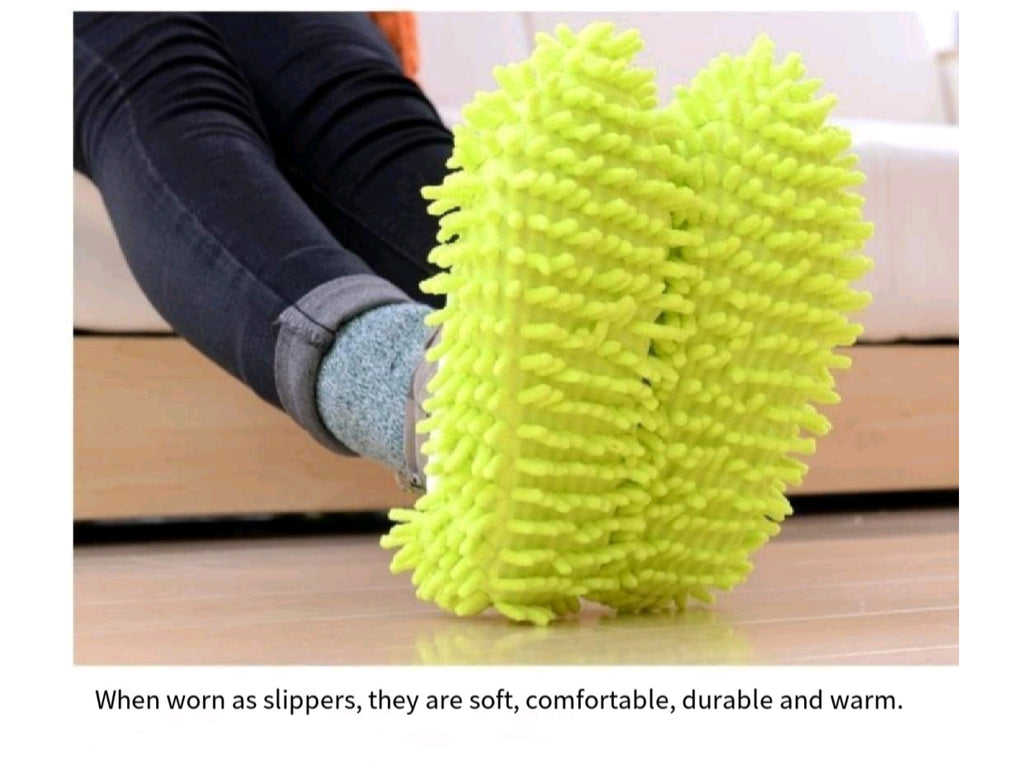 Machine Washable Chenille Mop Slippers House Cleaning