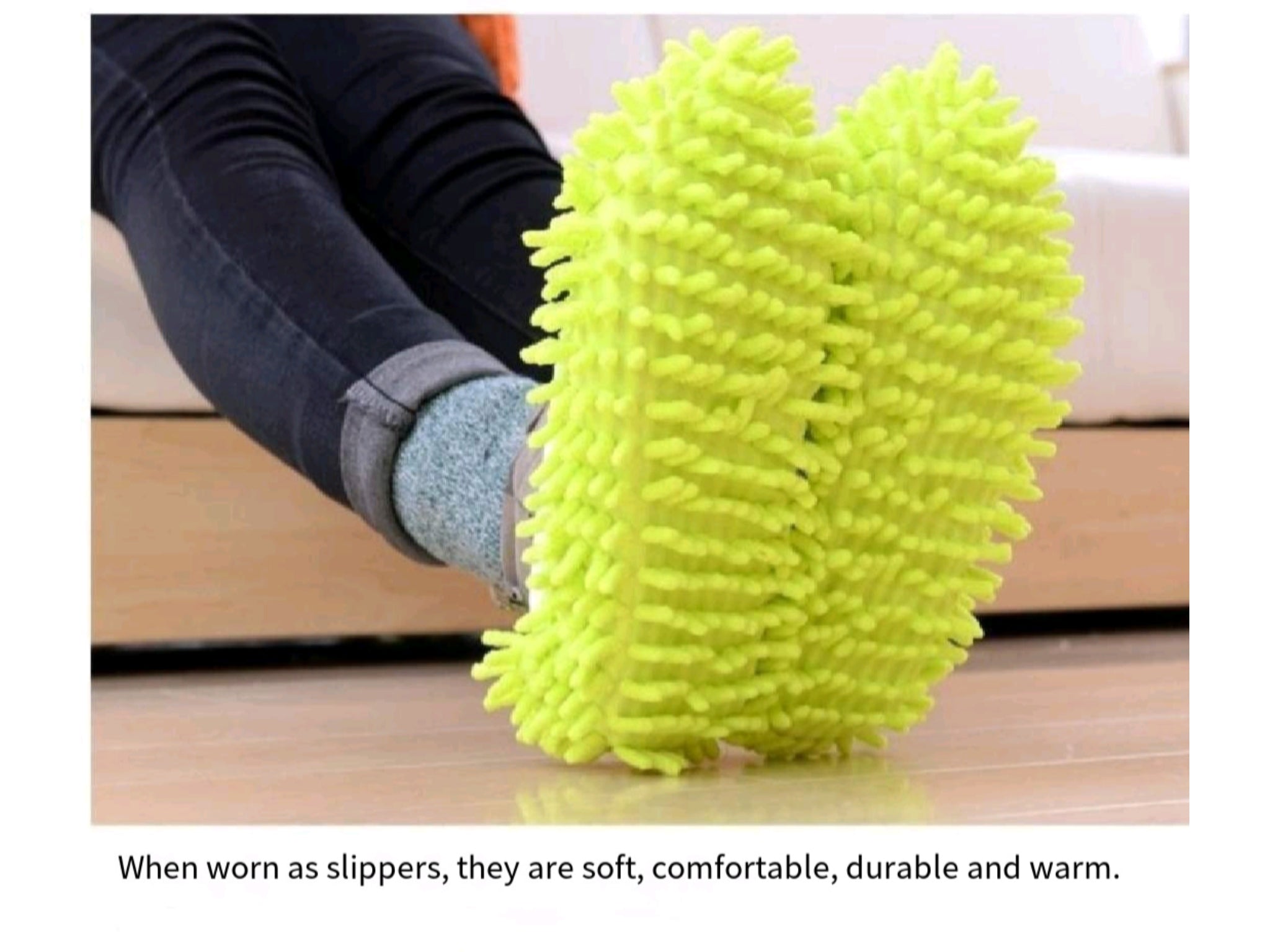 Machine Washable Chenille Mop Slippers House Cleaning