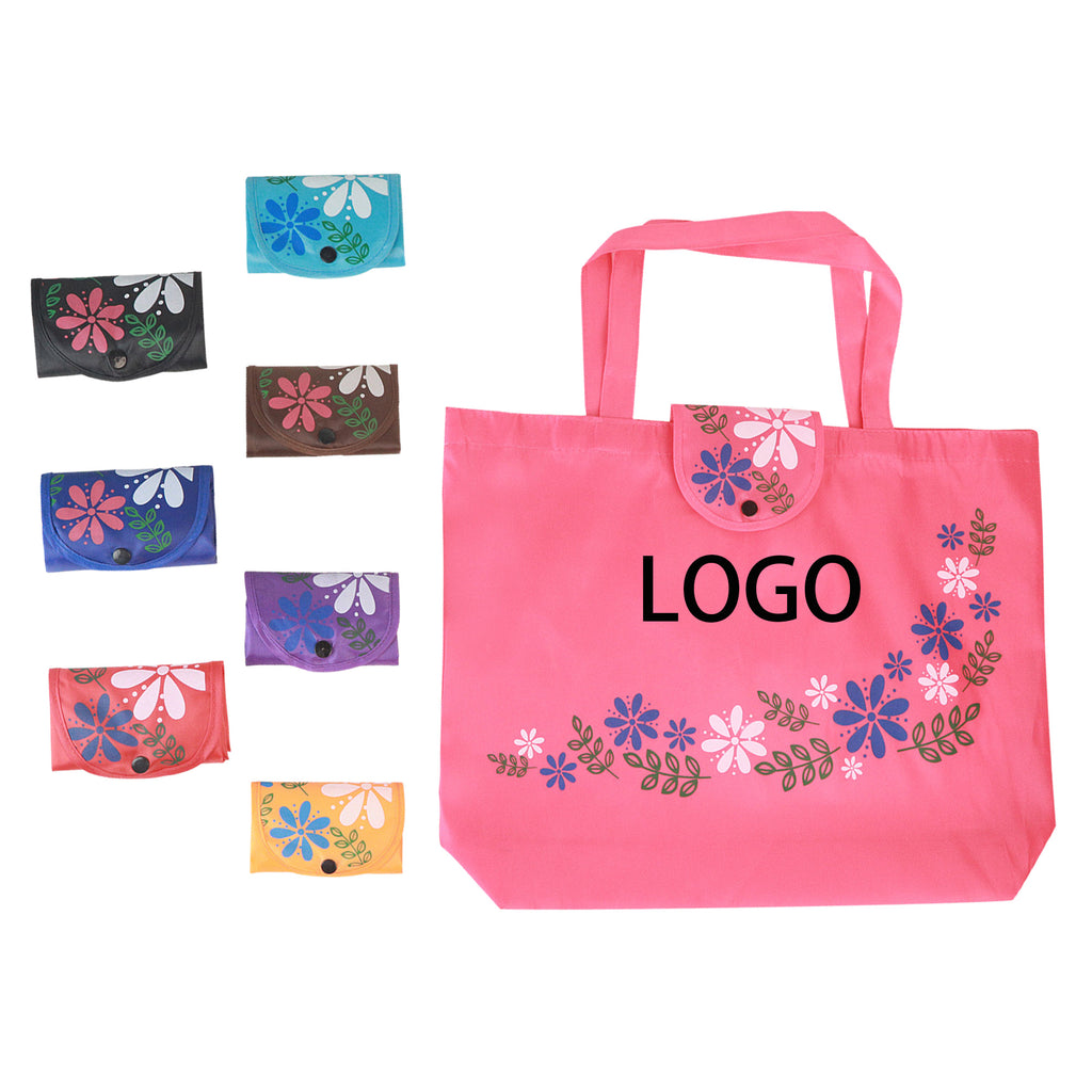 Oxford Cloth Foldable Flower Tote Shopping Bag