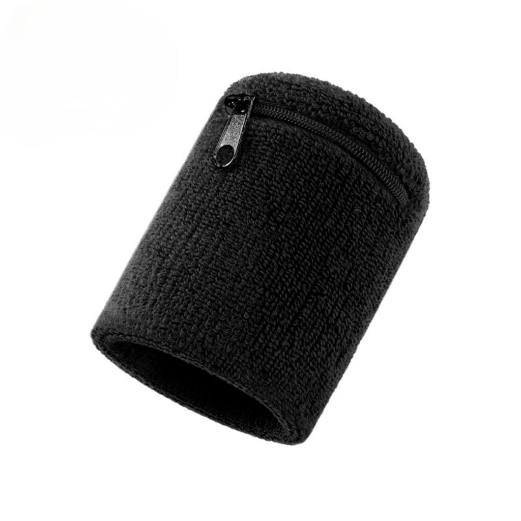 Zipper Sweat Wristband Pocket Tennis Gym Support