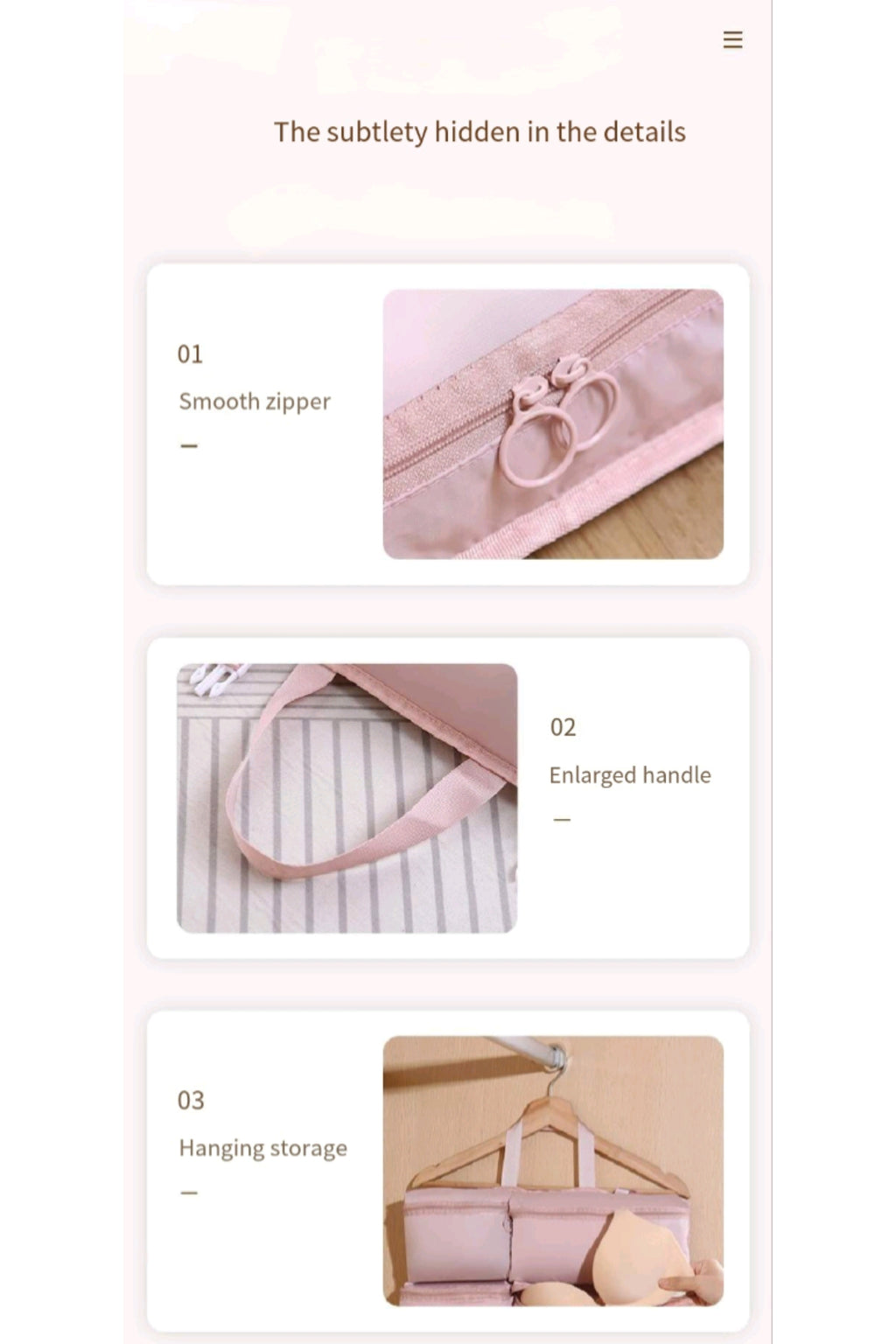 Partitioned Storage Luggage Bag