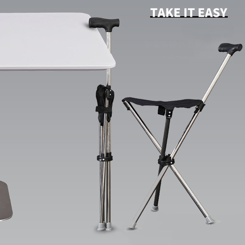 Foldable Walking Cane With Seat